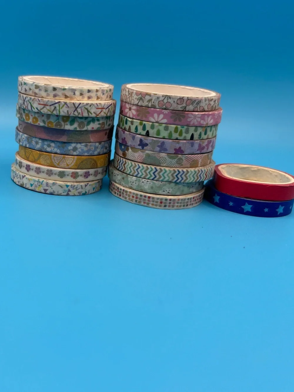 Colorful Decorative Washi Tape Rolls - Mixed Metallic and Solid Colors